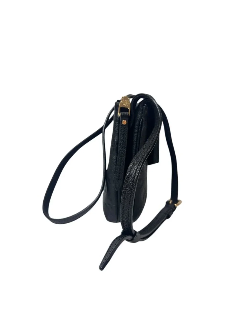 $1440 Louis Vuitton Black Embossed Empreinte Twice Leather Crossbody Bag - Picture 3 of 12